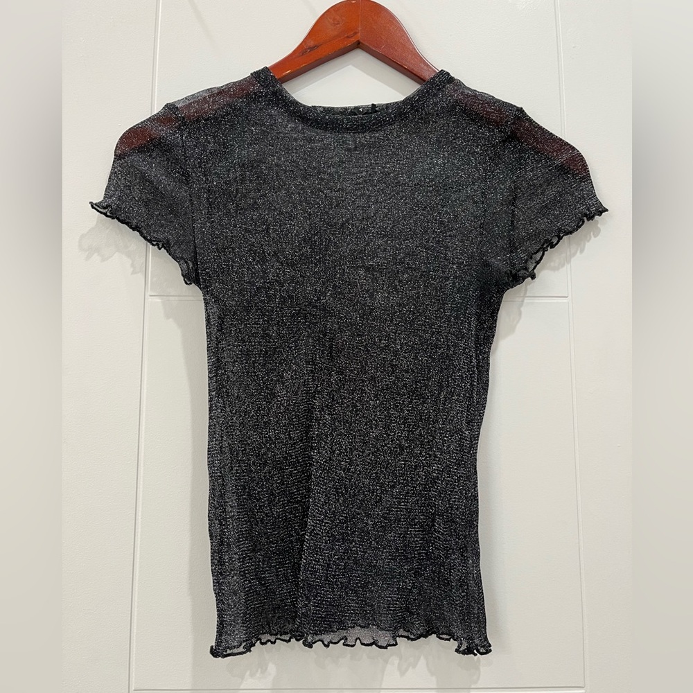Urban Outfitters Black Sparkly Mesh Top